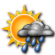 Partly cloudy, chance of rain showers 